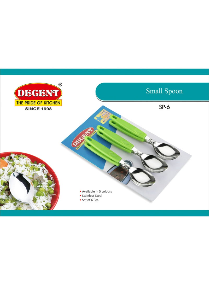 ديسينت ديسنت ستينلس ستيل تي سبون سِت أوف 6 | ميرر فينيش | إيرغونومِك هاندل | دزرت آند كوفي سبون سِت فور هوم، كيتشن، ريستورانت، ديش واشر سيف - Image 3